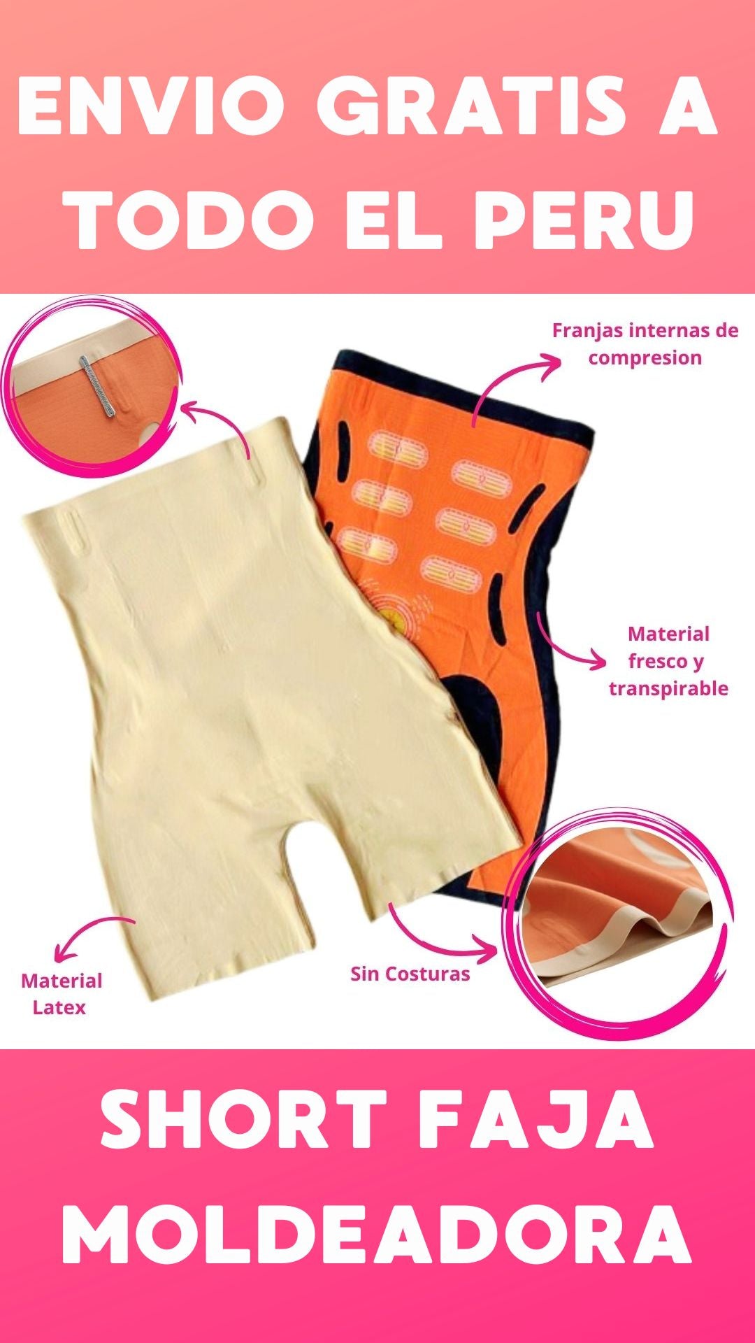 SHORT FAJA Moldeadora "INVISIBLE" ALTA COMPRESION 𝗘𝗡𝗩𝗜𝗢 𝗚𝗥𝗔𝗧𝗜𝗦 a todo el 𝗣𝗘𝗥𝗨